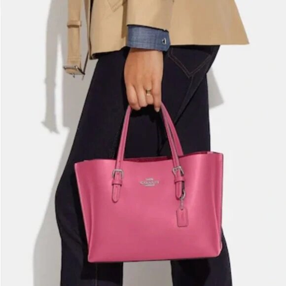 COACH Leather Mollie Tote 25 – Dark Sage - Picture 5 of 7